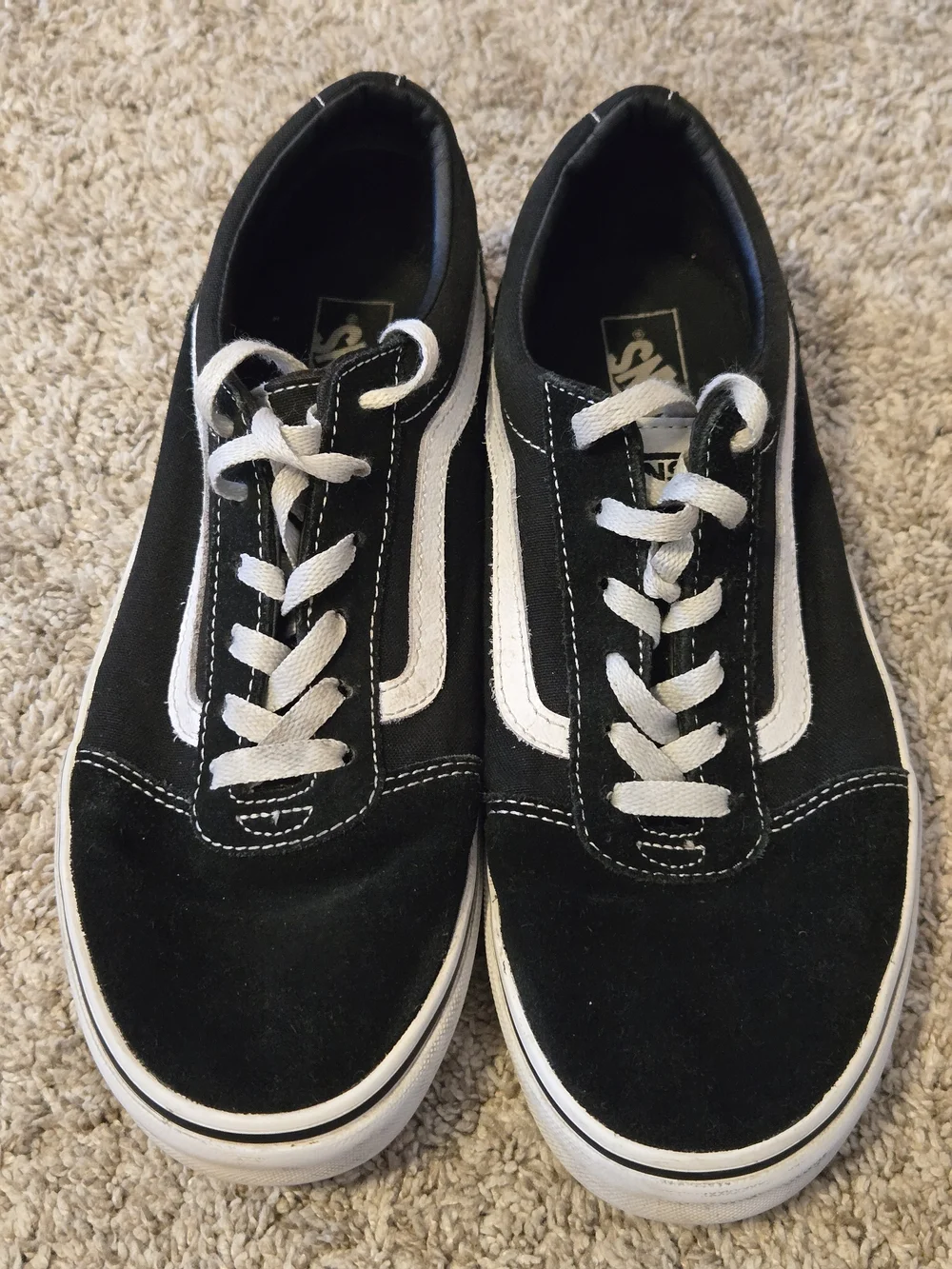 Vans Youth Black and White Old Skool Low-Top Sneakers